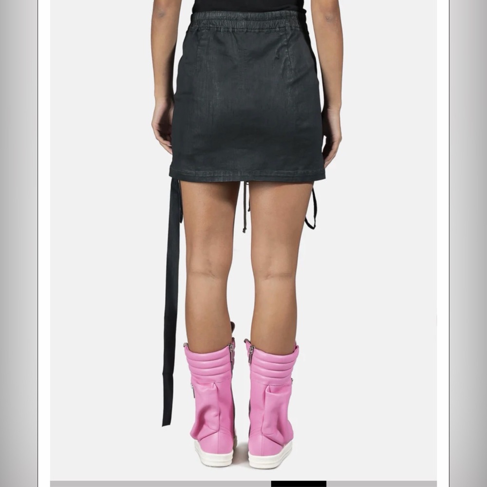 Rick Owens Black Mini Skirt with Utility Straps - Picture 2 of 7